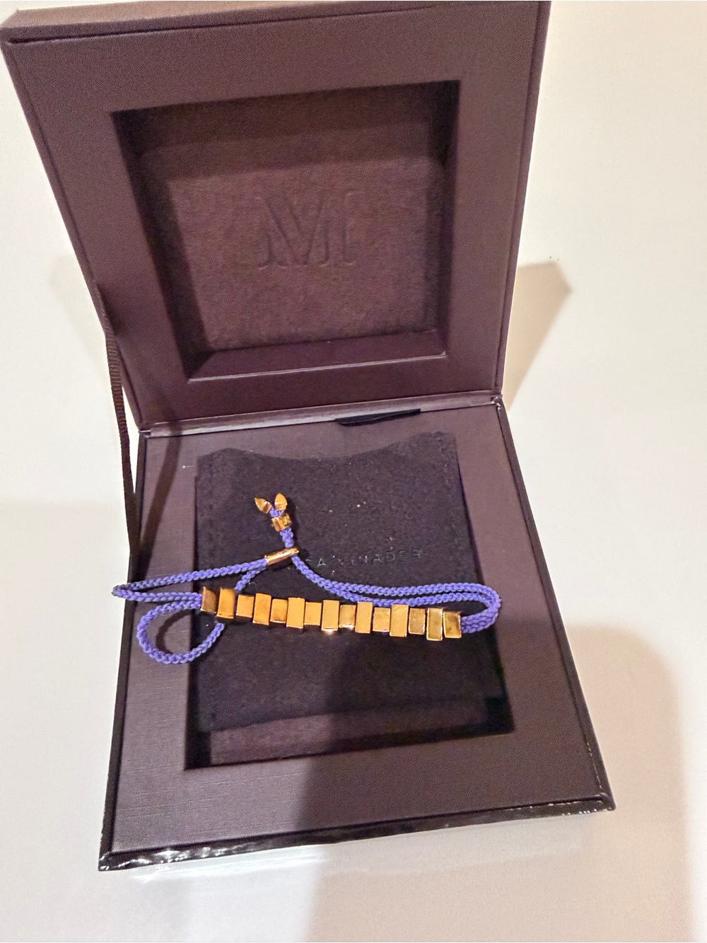MONICA VINADER Lavender Cord Bracelet with 18k gold vermeil